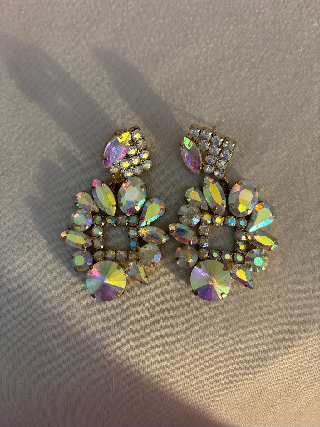 Aurora Crystal Drop Earrings - Iridescent